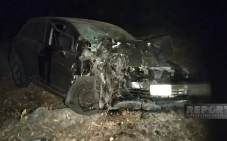 Oğuzda avtomobil qəzası baş verib